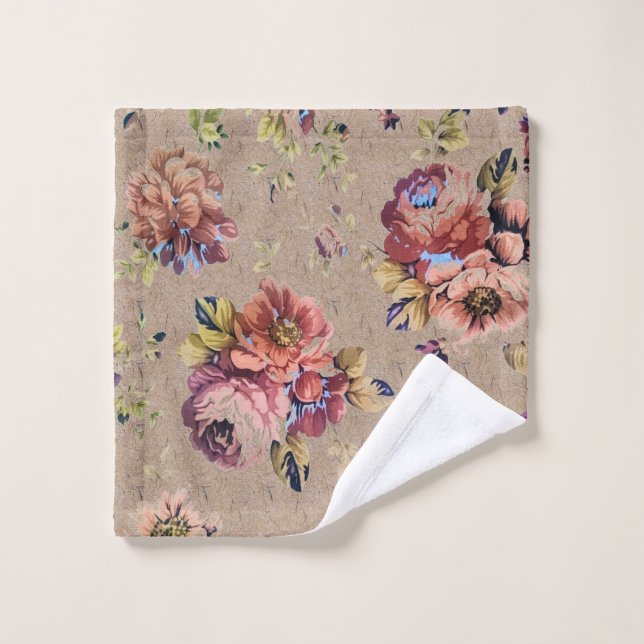 Floral rustique vintage (Gant de toilette)