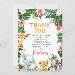 Floral Safari Carte de remerciements d'anniversair