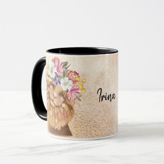 Floral Safari Wilone Baby Dusche Gold Tasse (Vorderseite Links)