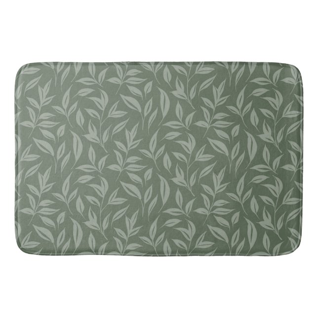 Floral Sage Green Badematte (Vorderseite)