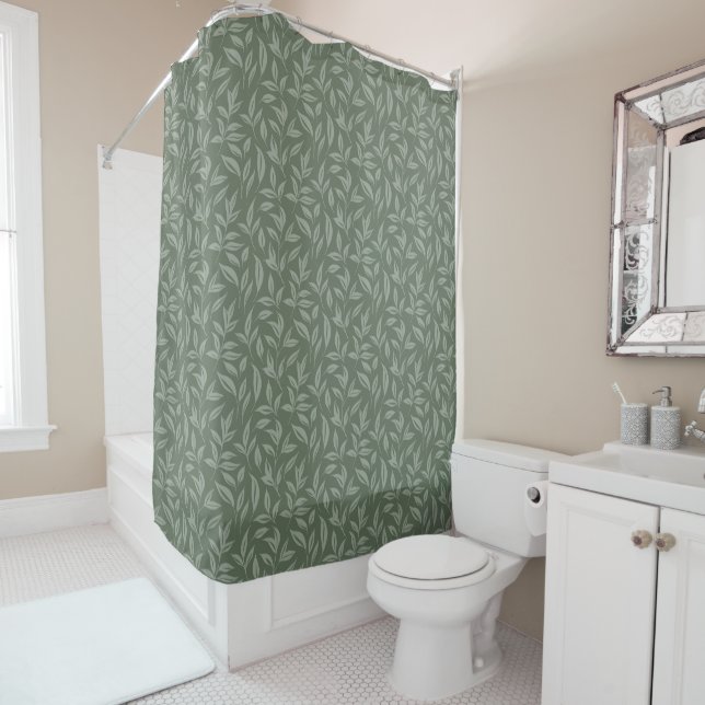 Floral Sage Green Duschvorhang (Beispiel)