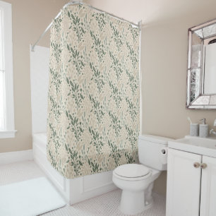 Floral Sage Green Duschvorhang