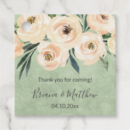 Floral Sage Green Gastgeschenk Hochzeit Tags Geschenkanhänger