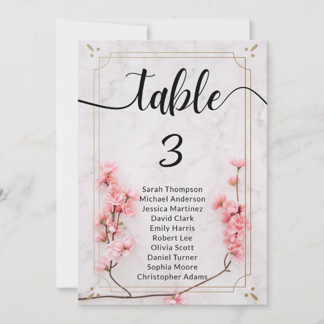 Floral Sakura Cherry Blossom Hochzeitskarte Einladung (Vorderseite)