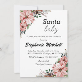 Floral Santa Baby Weihnachtsdusche Einladung