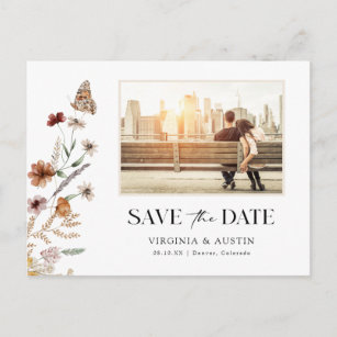 Floral Save the Date Postkarte