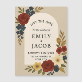 Floral Save the Date Wedding Invitation Magneteinladung