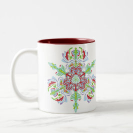 ~Floral~ Schneeflocke-Tasse Zweifarbige Tasse