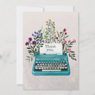 Floral-Schreibmaschine Einladung