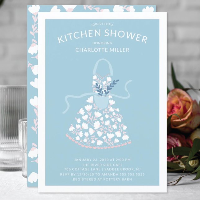 Floral Schürze Bridal Kitchen Dusche Einladung (Von Creator hochgeladen)