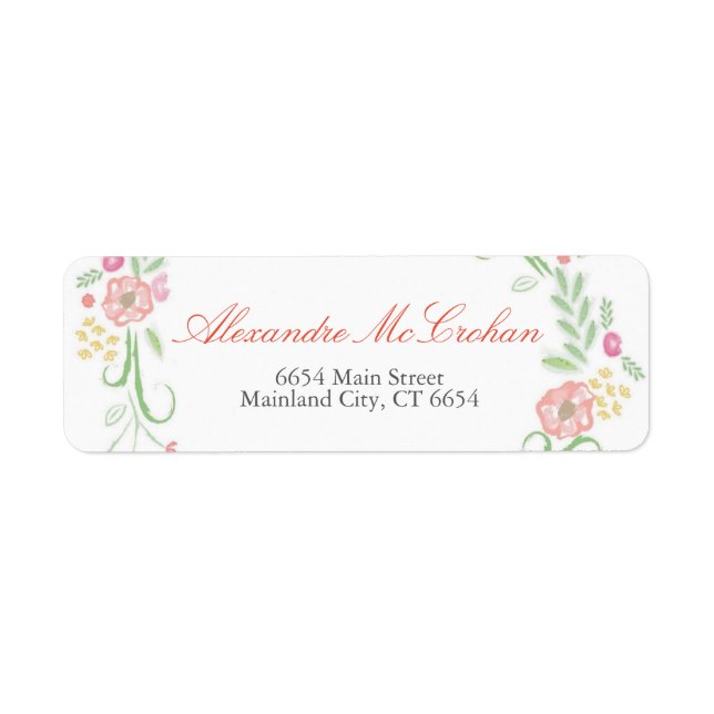 Floral Script Typografie Rücksendeadresse (Vorne)