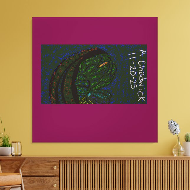 Floral Sea Monster Leinwanddruck (Insitu (Wohnzimmer))