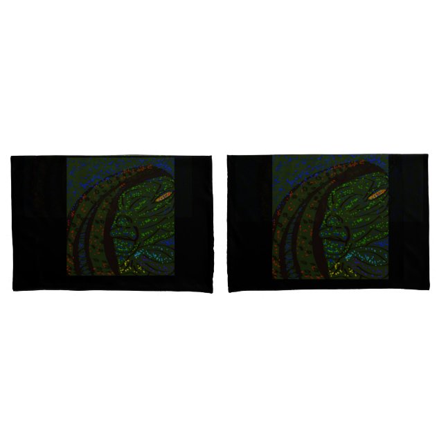 Floral Sea Monster Pillow Cases Kissenbezug (Vorderseite-Set)