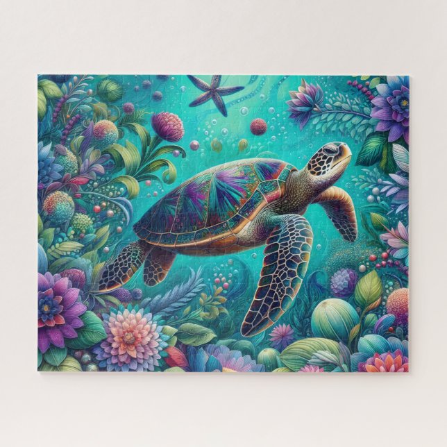 Floral Sea Turtle (Horizontal)