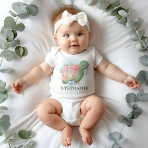 Floral Sea Turtle Baby Dusche Strampler
