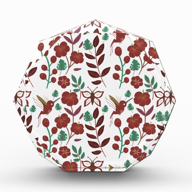 Floral seamless pattern birds and butterflies fotoblock (Vorderseite)