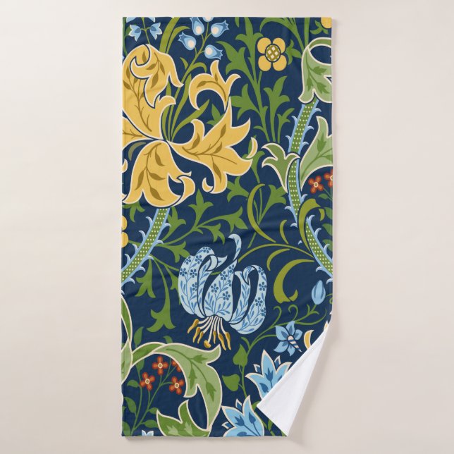 Floral seamless pattern with big flowers, Lily und Badehandtuch (Badehandtuch)
