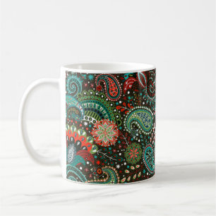 Floral seamless pattern with paisley elements kaffeetasse
