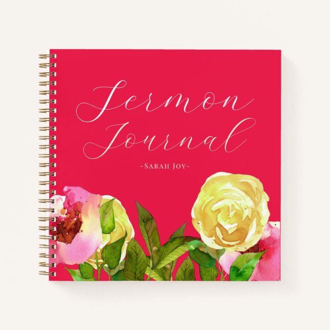 Floral Sermon Journal Notizbuch (Vorderseite)