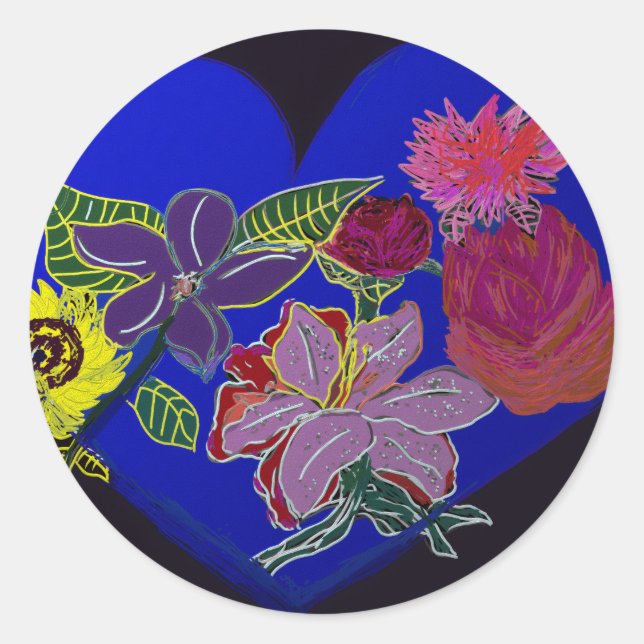 Floral Sessions  Runder Aufkleber (Vorderseite)