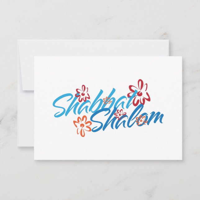 Floral Shabbat Shalom Karte (Vorderseite)