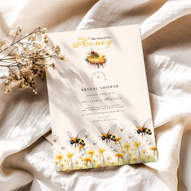 Floral She fand ihre Honey Bridal Einladung (Von Creator hochgeladen)