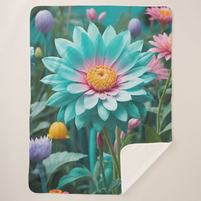 Floral Sherpa Blanket Sherpadecke (Vorderseite)