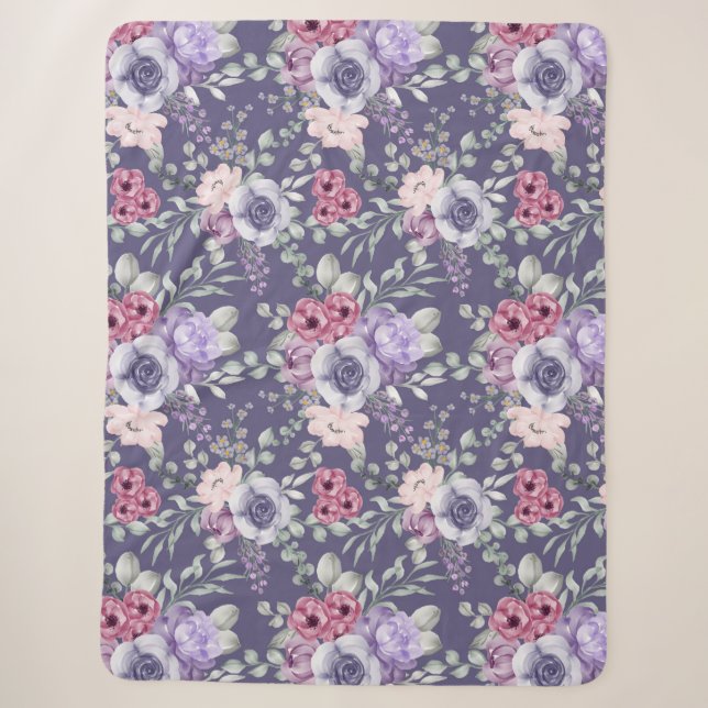 Floral Sherpa Blanket Sherpadecke (Vorderseite)