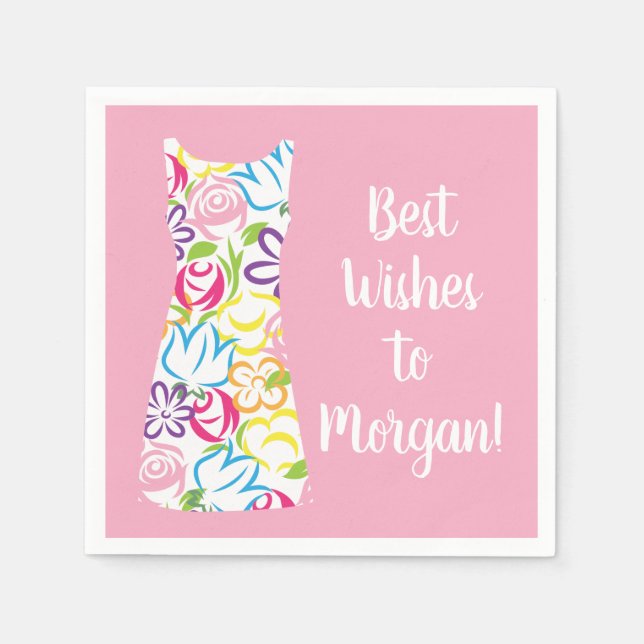 Floral Shift Dress Personalisiert Party Napkins Serviette (Vorderseite)