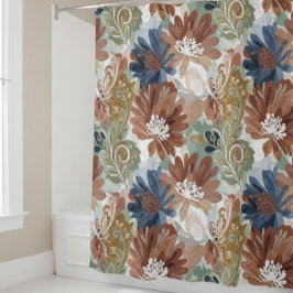 Floral Shower Curtain Autumn Blooms Duschvorhang