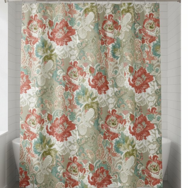 Floral Shower Curtain with Paisley Duschvorhang (Floral Shower Curtain with Paisley)