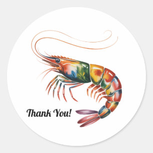 Floral Shrimp Art Custom Runder Aufkleber