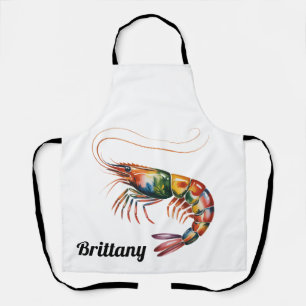 Floral Shrimp Art Custom Schürze
