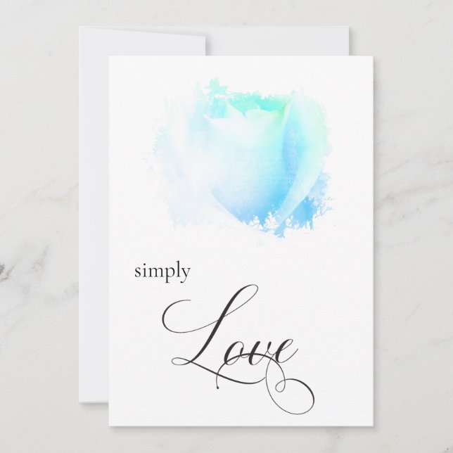 *~* Floral SIMPLEMENT LOVE Pastel Rose Invitation (Devant)