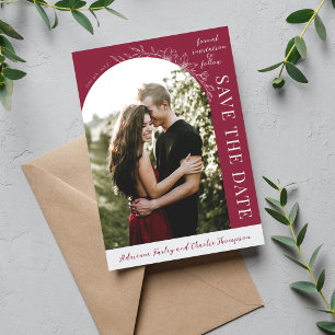 Floral Simplicity 1 Claret Save The Date