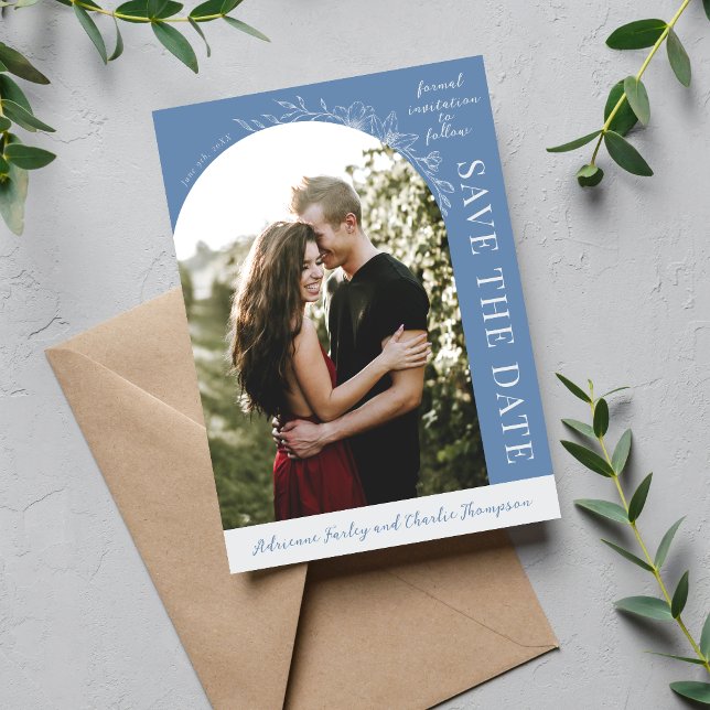Floral Simplicity 1 Denim Blau Save The Date (Von Creator hochgeladen)