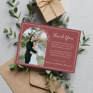 Floral Simplicity 1 Marsala Hochzeit Dankeskarte