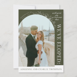 Floral Simplicity 1 Modern Green Elopement Ankündigung