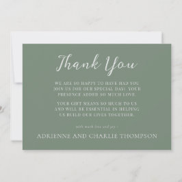 Floral Simplicity 1 Modern Green Thank You Note Dankeskarte