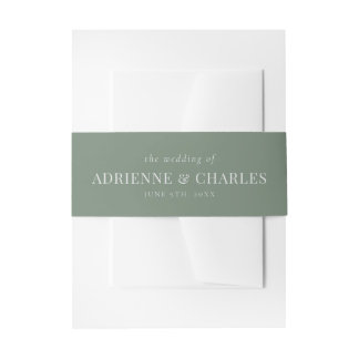 Floral Simplicity 1 Modern Green Wedding Einladungsbanderole