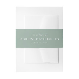 Floral Simplicity 1 Modern Green Wedding Einladungsbanderole