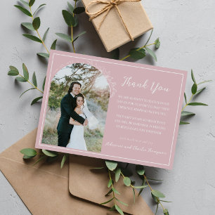 Floral Simplicity 1 Mondlicht-Mauve Hochzeit Dankeskarte