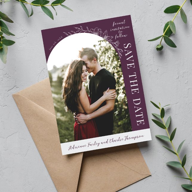 Floral Simplicity 1 Pflaume Lila Save The Date (Von Creator hochgeladen)