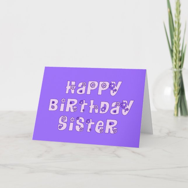 Floral Sister Birthday Grußkarte Karte (Vorderseite)