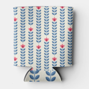 Floral skandinavisches geometrisches Retro-Tapete Dosenkühler