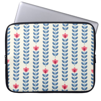 Floral skandinavisches geometrisches Retro-Tapete Laptopschutzhülle