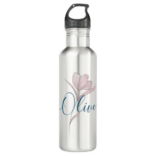 Floral Sketch Aquarell Personalisiert Edelstahlflasche