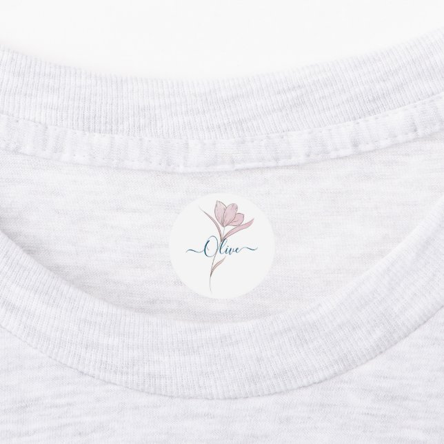 Floral Sketch Aquarell Personalisiert Etiketten (Befestigt)