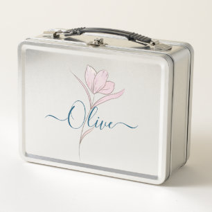 Floral Sketch Aquarell Personalisiert Metall Brotdose