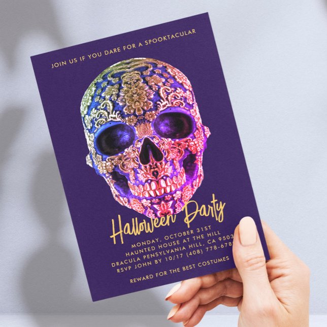 FLORAL SKULA DIA DE LOS MUERTOS ZUCKER SKULINVITA POSTKARTE (Von Creator hochgeladen)